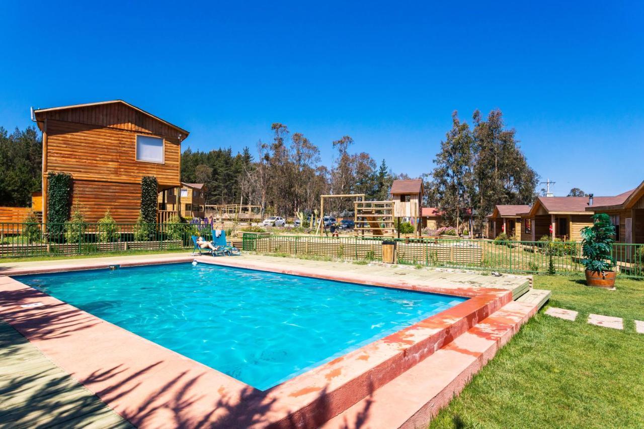 Cabana En Tunquen Con Parrilla, Fogon, Piscina Y Bosque Tunquén Exterior foto
